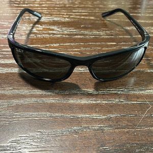 Men's Ray-Ban "Predator 2" in black.  Grey mirror polarized lenses.